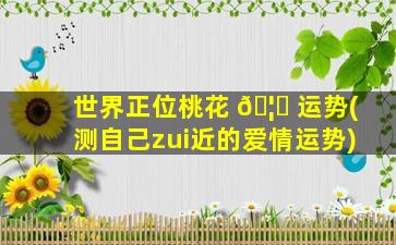 世界正位桃花 🦄 运势(测自己zui
近的爱情运势)